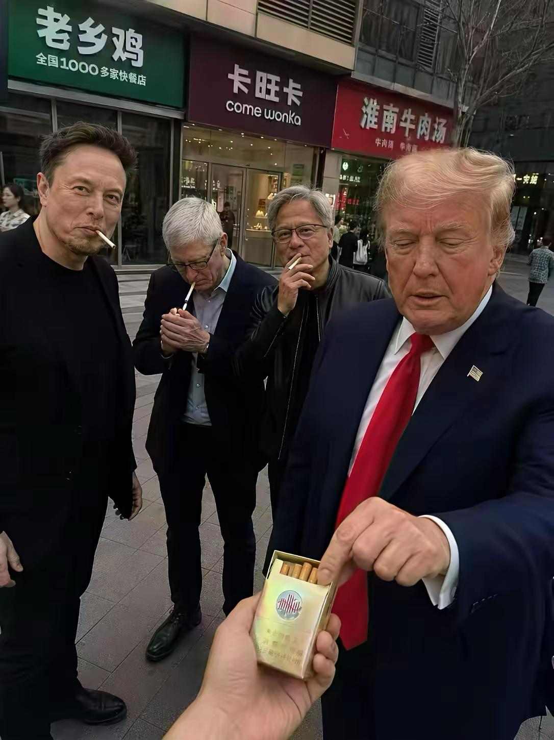 老马加盟了老乡鸡发了财，老黄加盟了淮南牛肉汤买起了皮衣。至于前面这个从来不买烟，