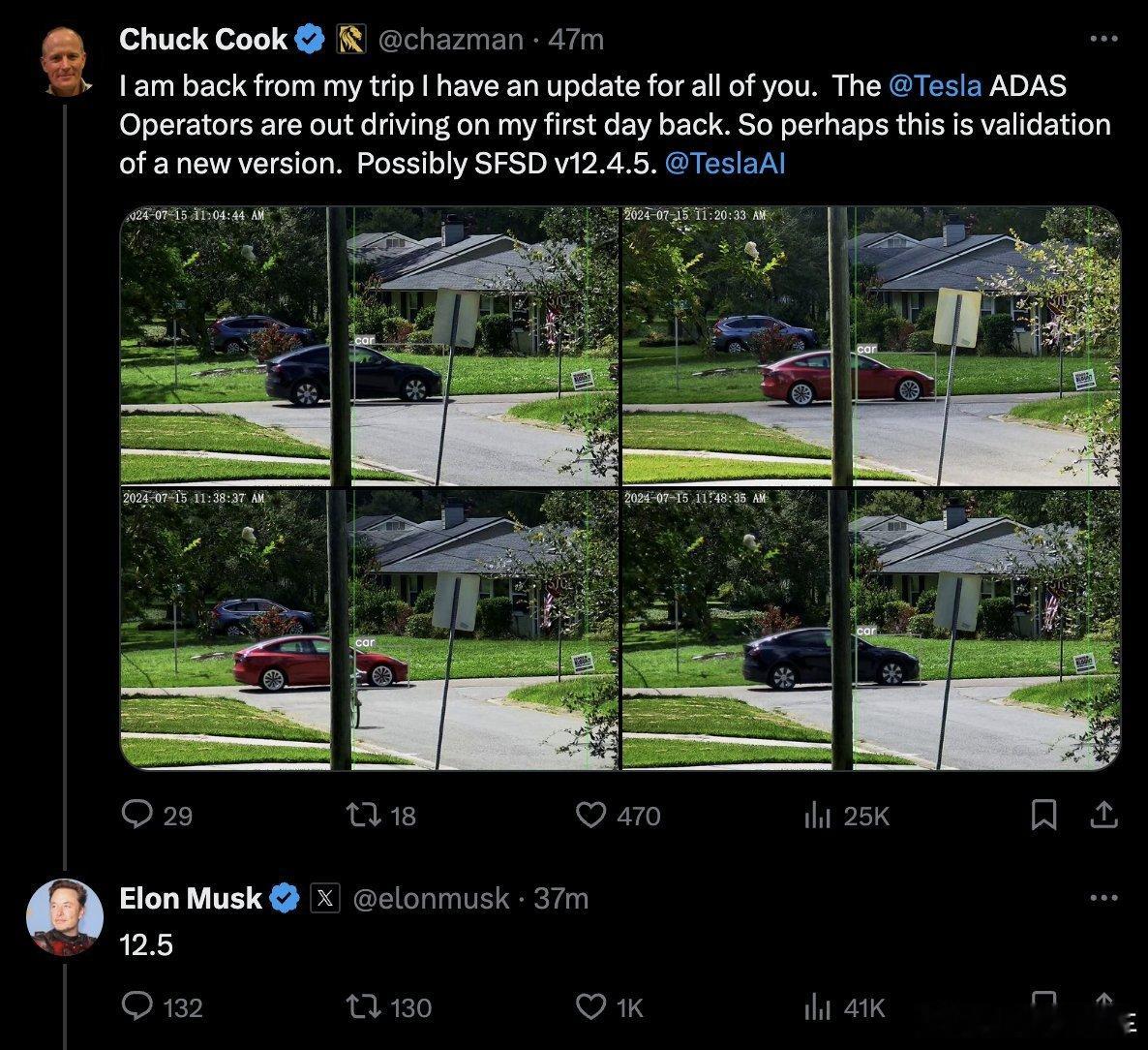 马斯克确认 FSD v12.5 正在测试中。#特斯拉# ​​​