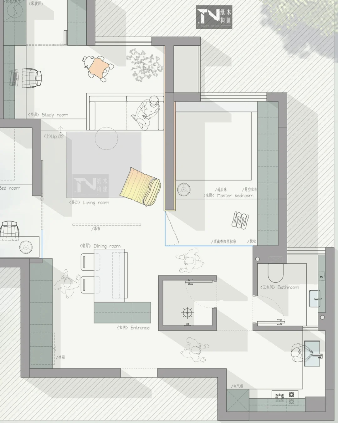 老破小改造，灵活多变的三居室