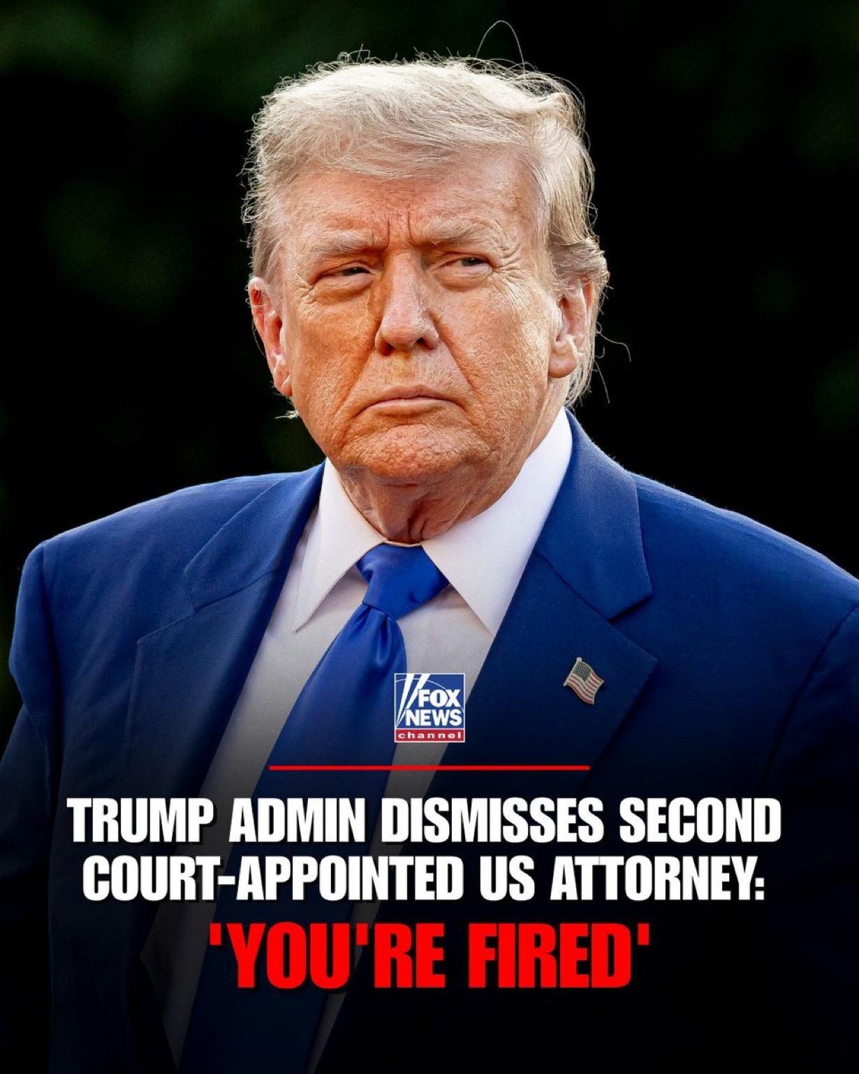 权力斗争

美国司法部宣布在短短两周内解雇了第二位法院指定的美国检察官。

副司