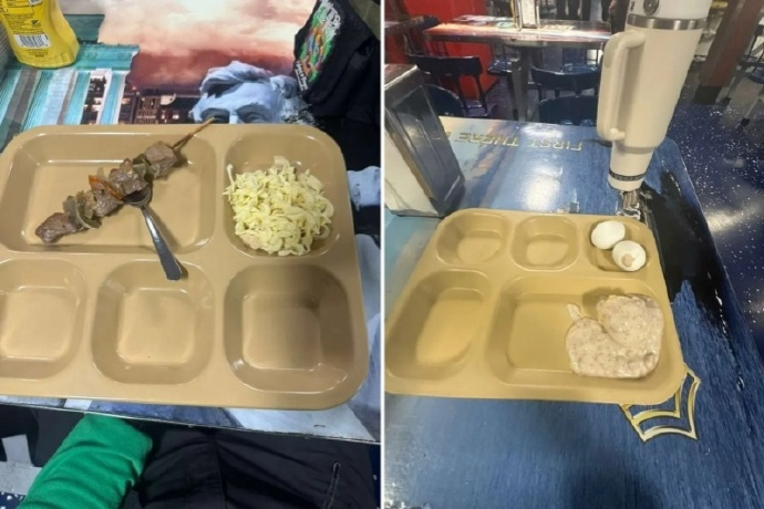 【美军辟谣前线伙食差被打脸】美军再曝出士兵伙食差照片 美军部署在中东的军舰近期频