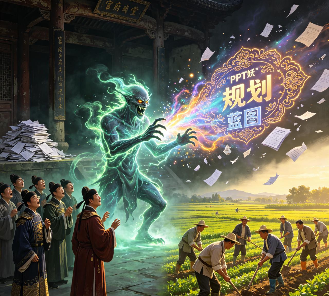 江湖怪谈•荒诞志131《PPT妖》

官府有妖，名曰“PPT”。此妖善幻化，能将