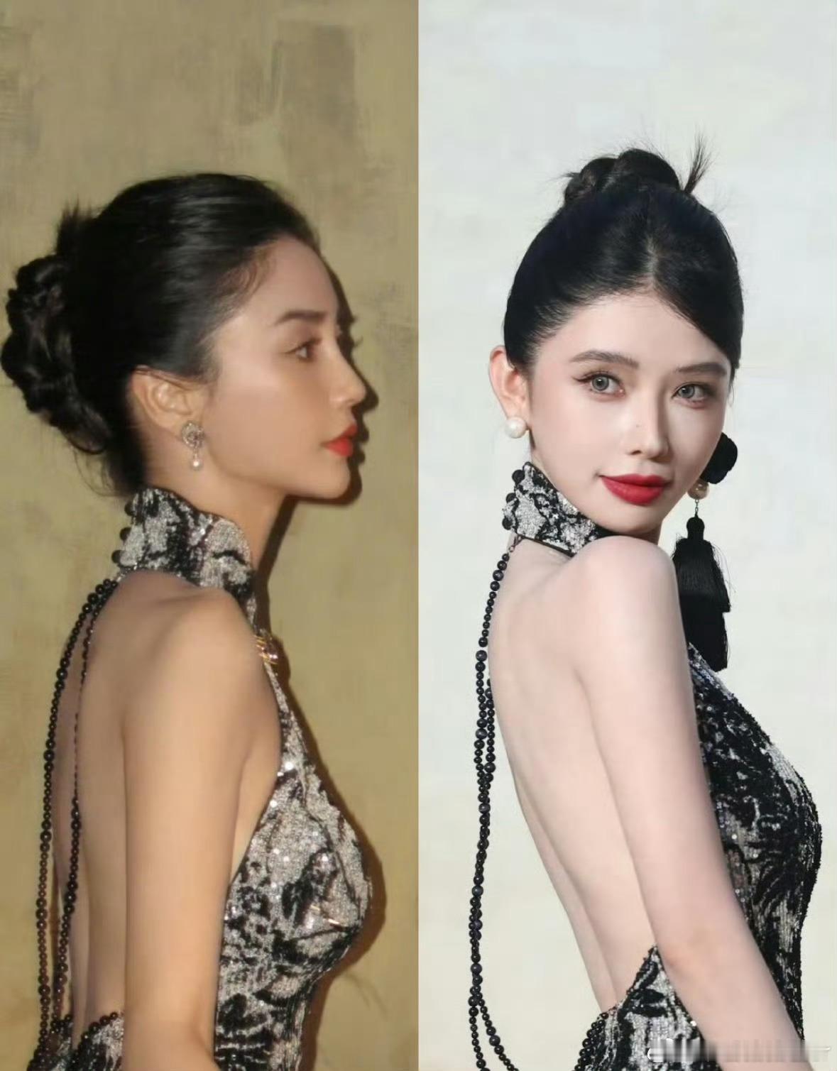 方圆撞脸angelababy美女总是相似的 