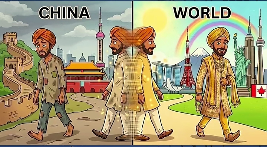 外国游客讽刺中国人不洗澡引众怒印度宣传图：去中国的印度人下辈子投胎是低种姓。 
