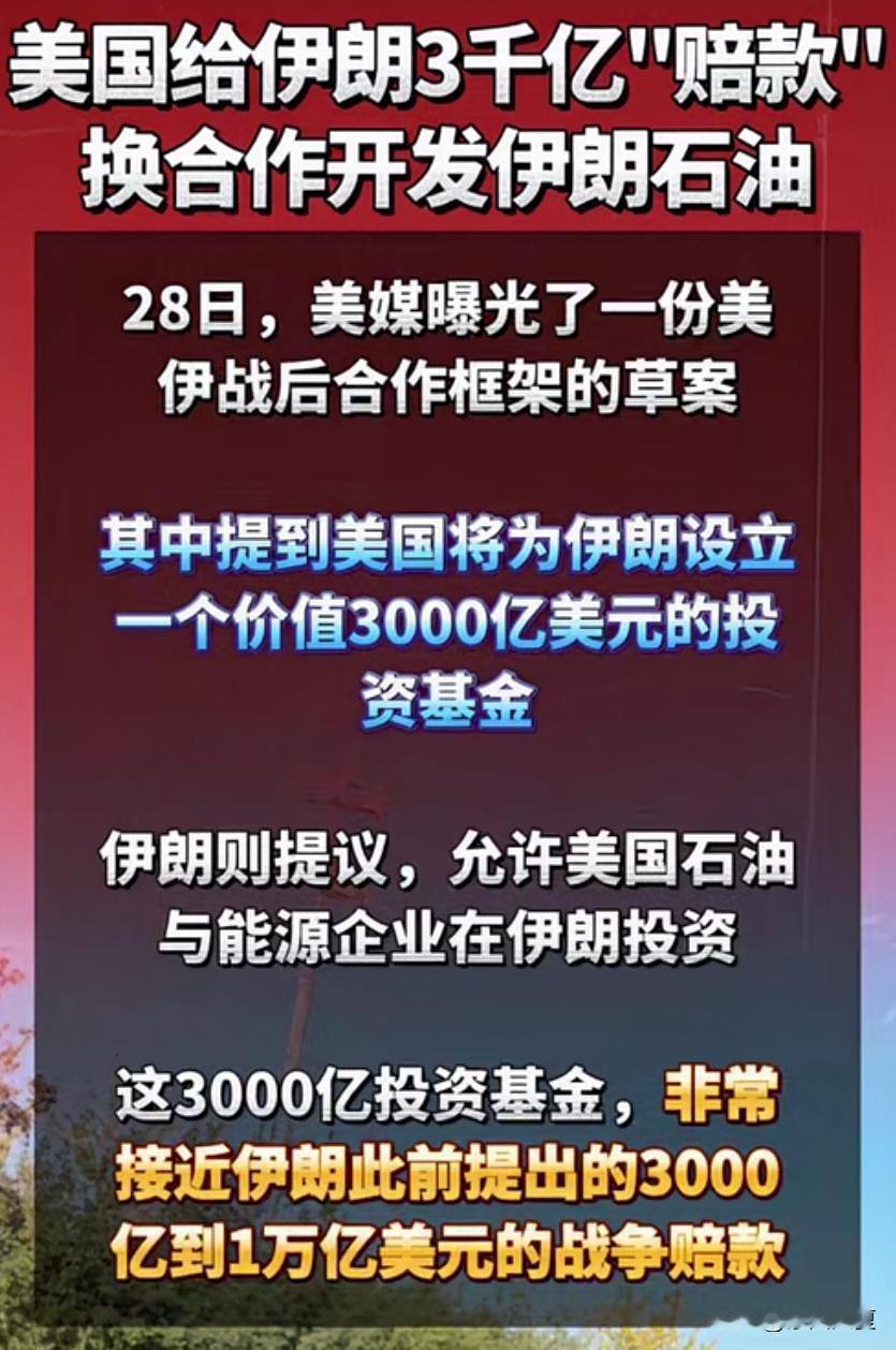 别被“美国赔伊朗3000亿”带偏了！这哪是认输，分明是一场算到骨子里的利益交换。