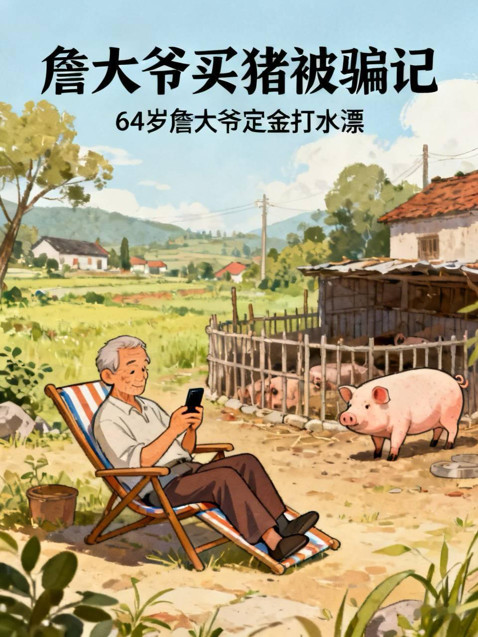 詹大爷买猪被骗记

杭州临安有位詹大爷，今年64了，平时挺实在一人。那天刷视频号