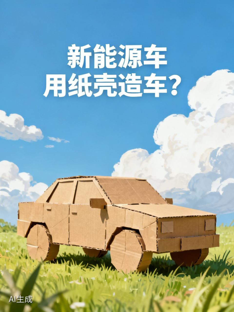 新能源车用纸壳造车，这事儿乍一听挺离谱，但细琢磨还挺有意思。
某日系就曾用纸板做