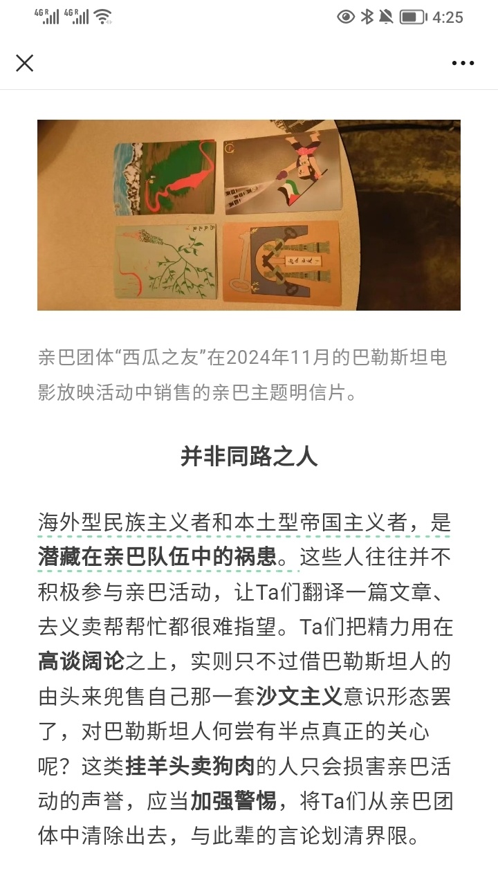 亲巴人士认为：海外型民族主义者和本土型帝国主义者，是潜藏在亲巴队伍中的祸患。这些