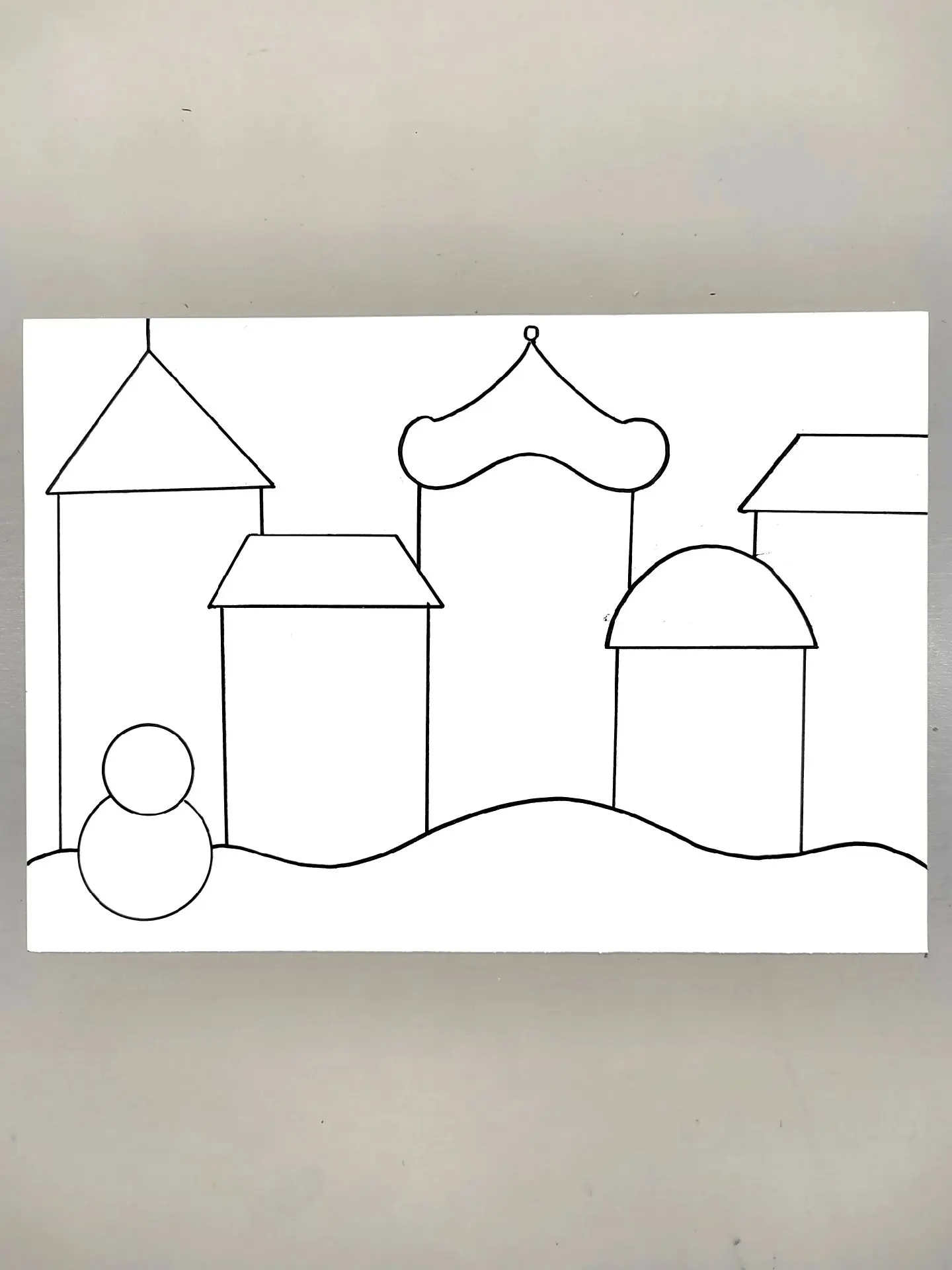 冬天主题画！冬天的小镇创意儿童画简单好看，快来试试吧