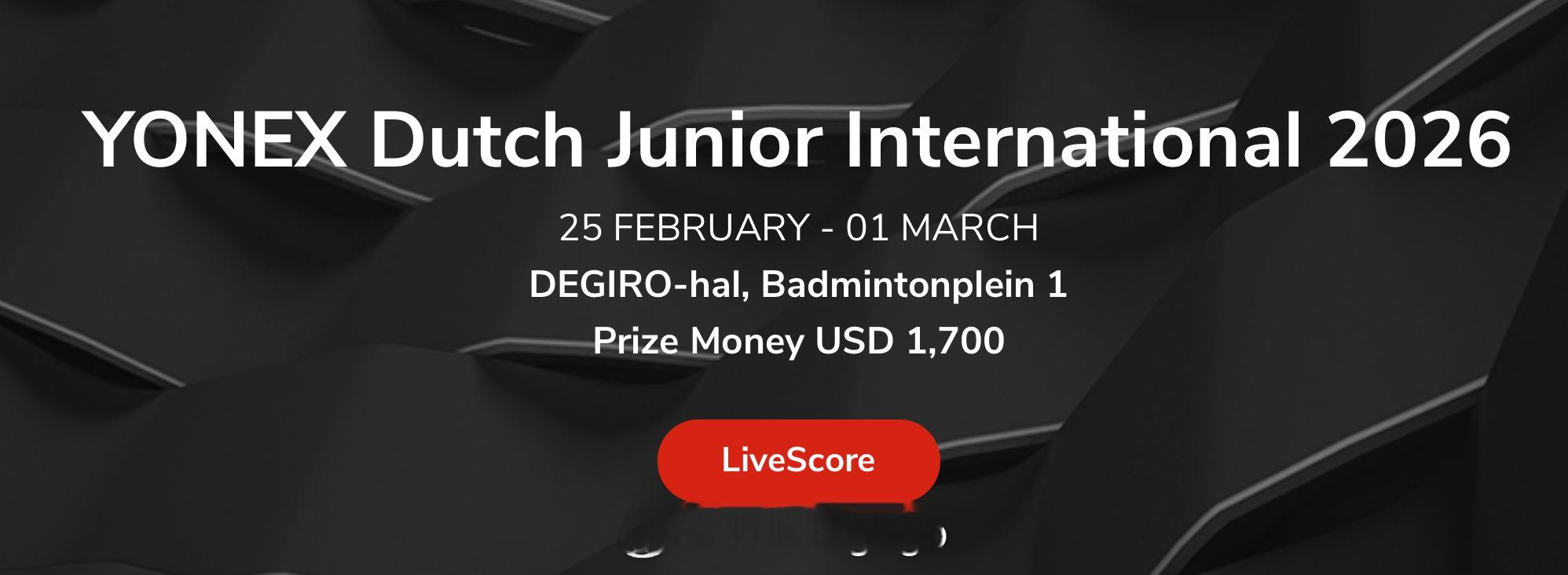 2026荷兰国际青年挑战赛国羽报名名单：📅2月25日-3月1日男单：罗靖禹、徐