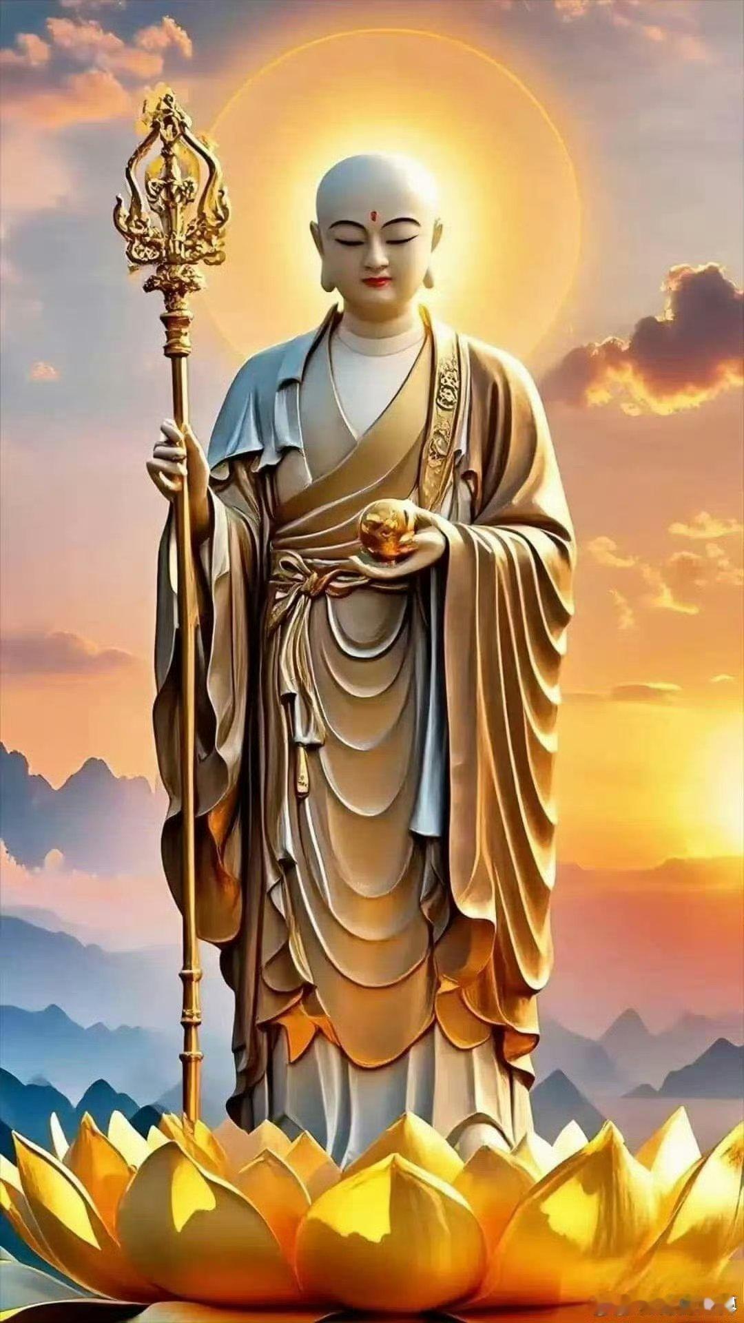 晨起礼佛，顶礼、供养、皈依地藏王菩萨摩诃萨，若能令众人闻菩萨名号，于人于已有无量