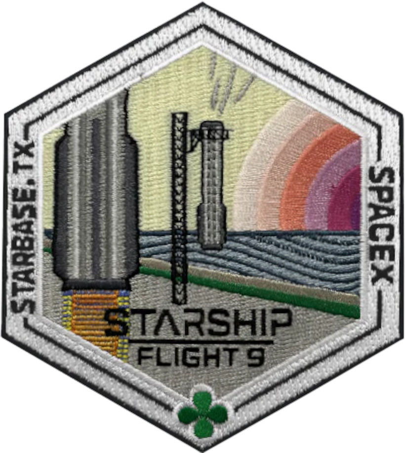 spacex星舰第九次试飞 士气章，以及前面八次的 ​​​