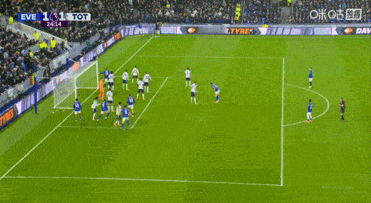 被进球了。。埃弗顿1-1热刺 ​​​，经过VAR裁定埃弗顿球员在越位位置阻挡守门