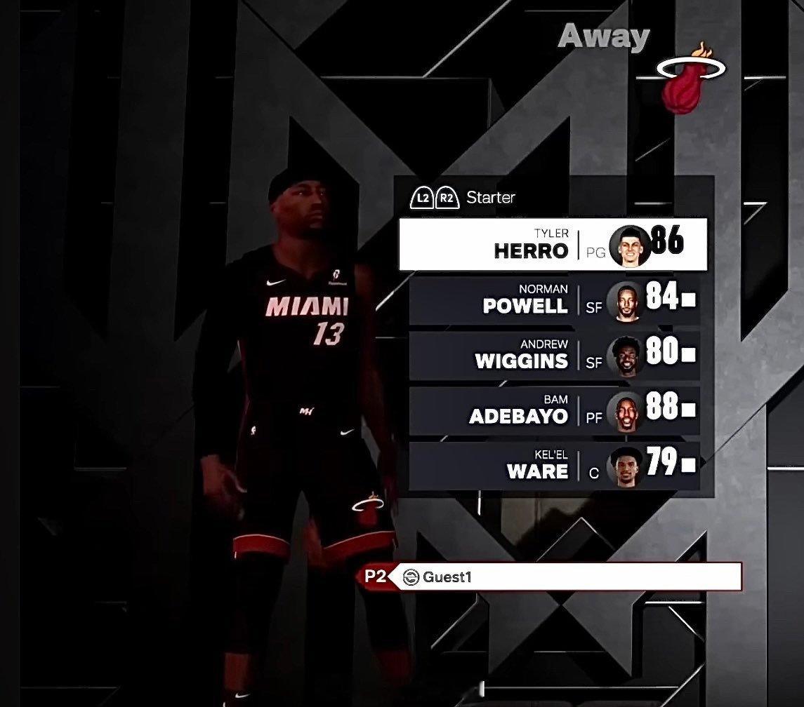 NBA2K26最新热火球员评分：你觉得谁低了[疑问]，嘴哥80略低了吧[思考] 