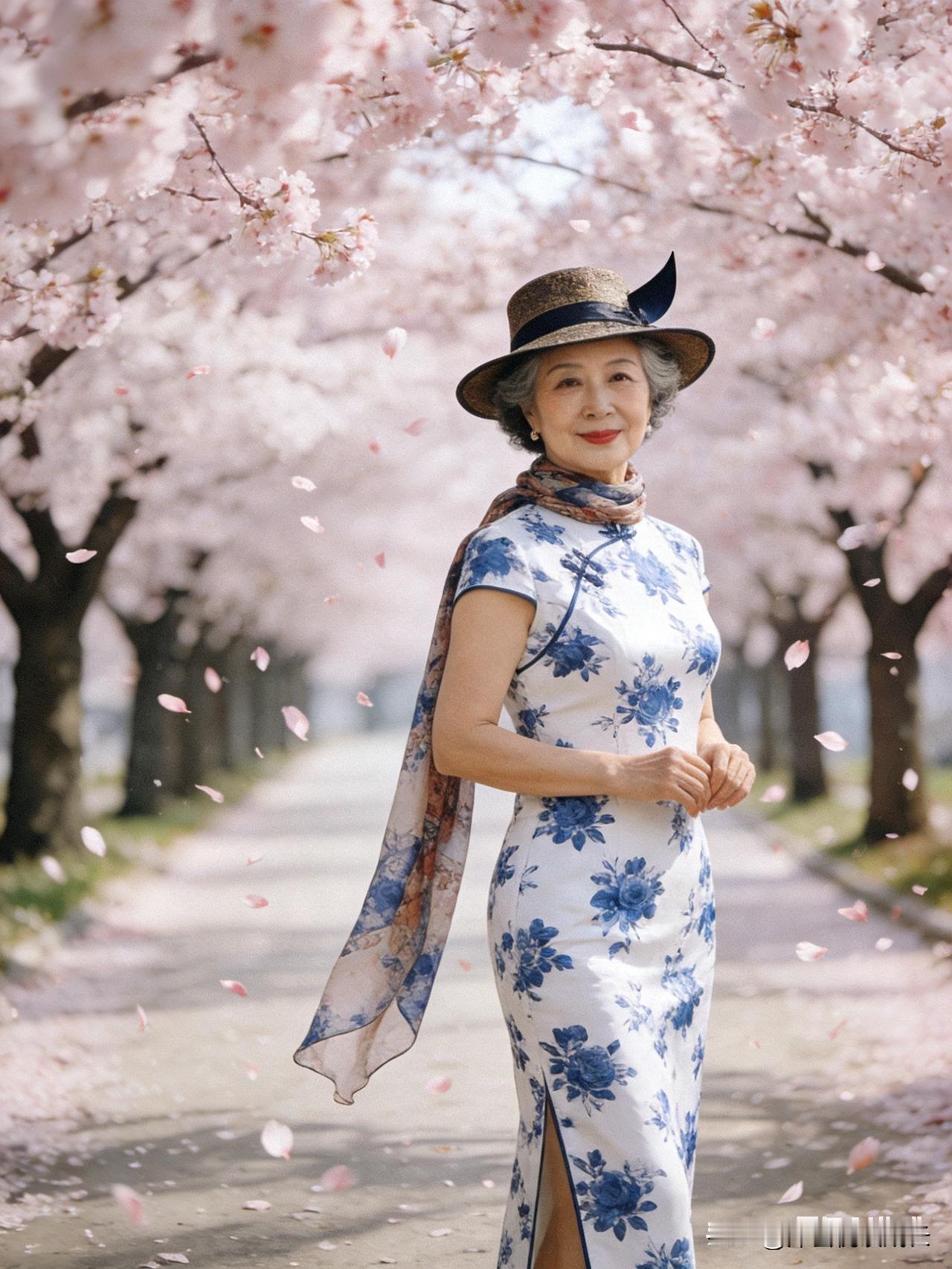 年纪大了就不配美？樱花季，我们照样美得耀眼！
有人总在背后嘀咕：
都这么大岁数了