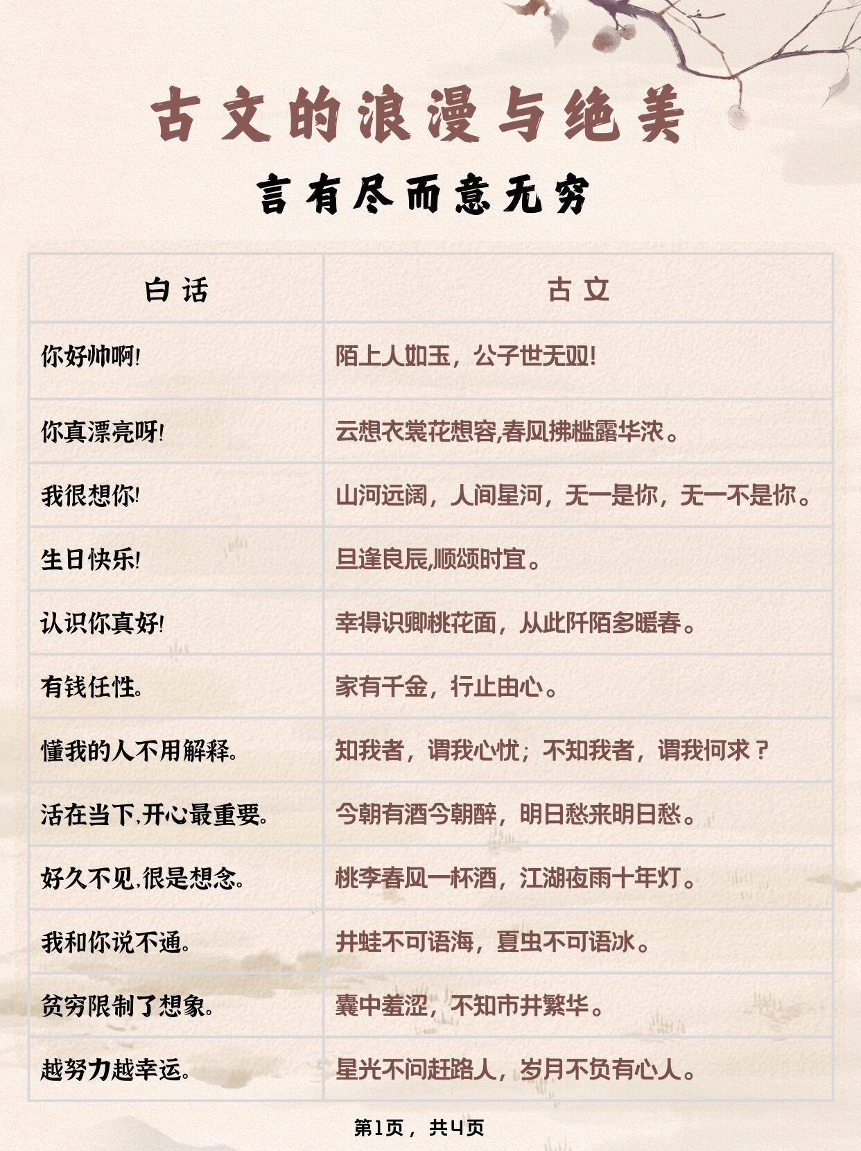 古文的浪漫与绝美言有尽而意无穷！来体会古文的浪漫与绝美… 