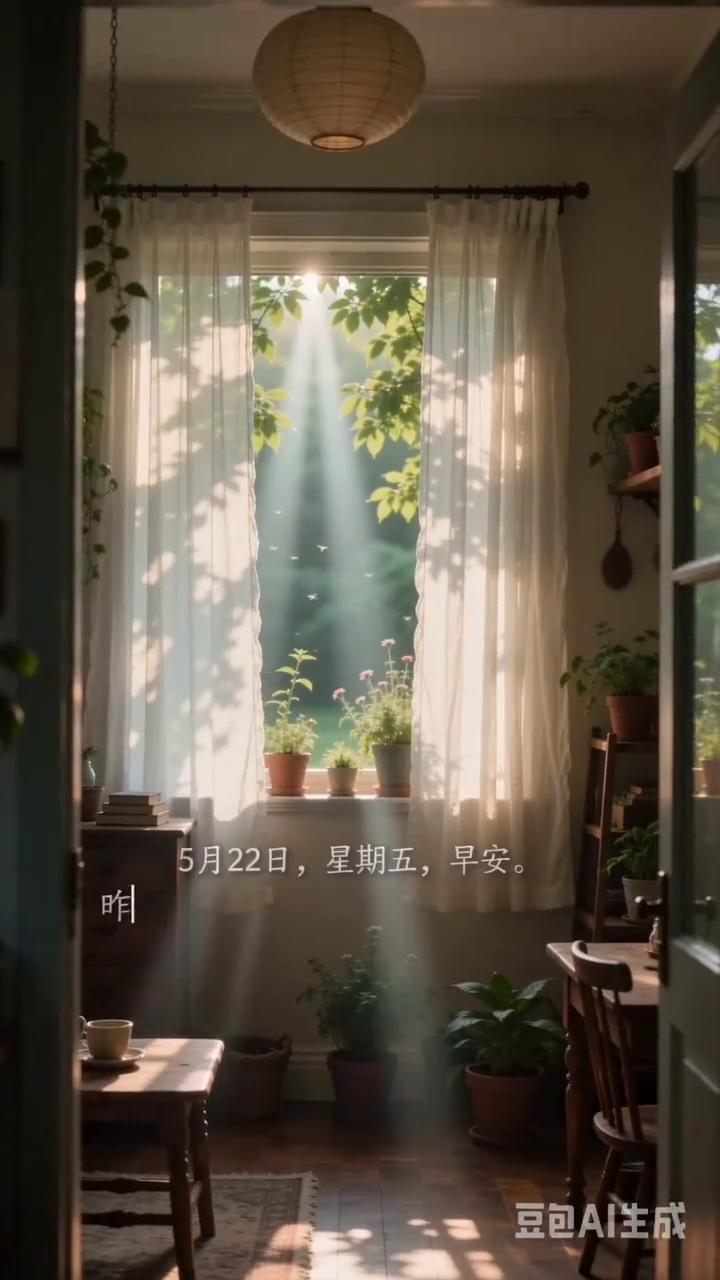 5月22日，星期五，早安。昨日小满藏温柔，今日清风伴日常。温柔与安稳常伴身旁，温
