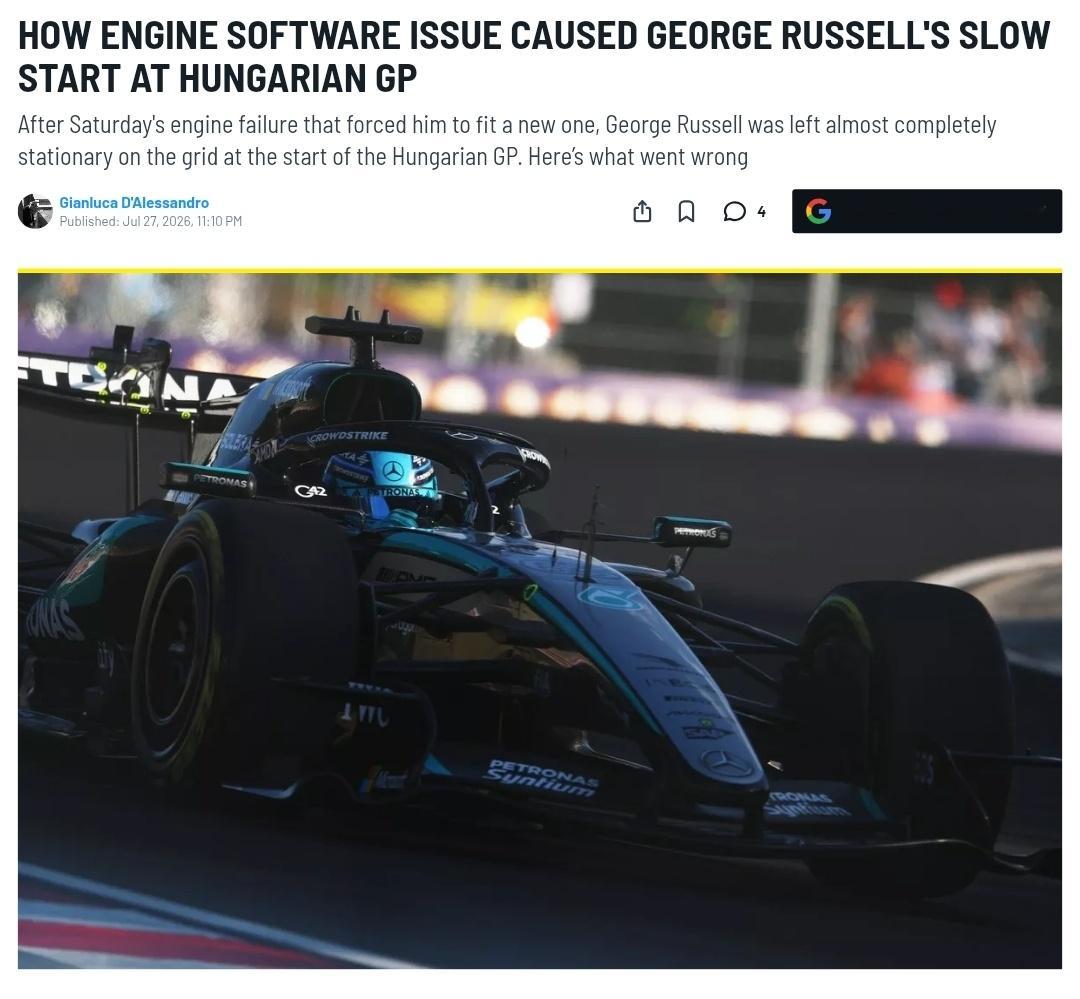 Motorsport文章《发动机软件问题如何导致George Russell匈牙