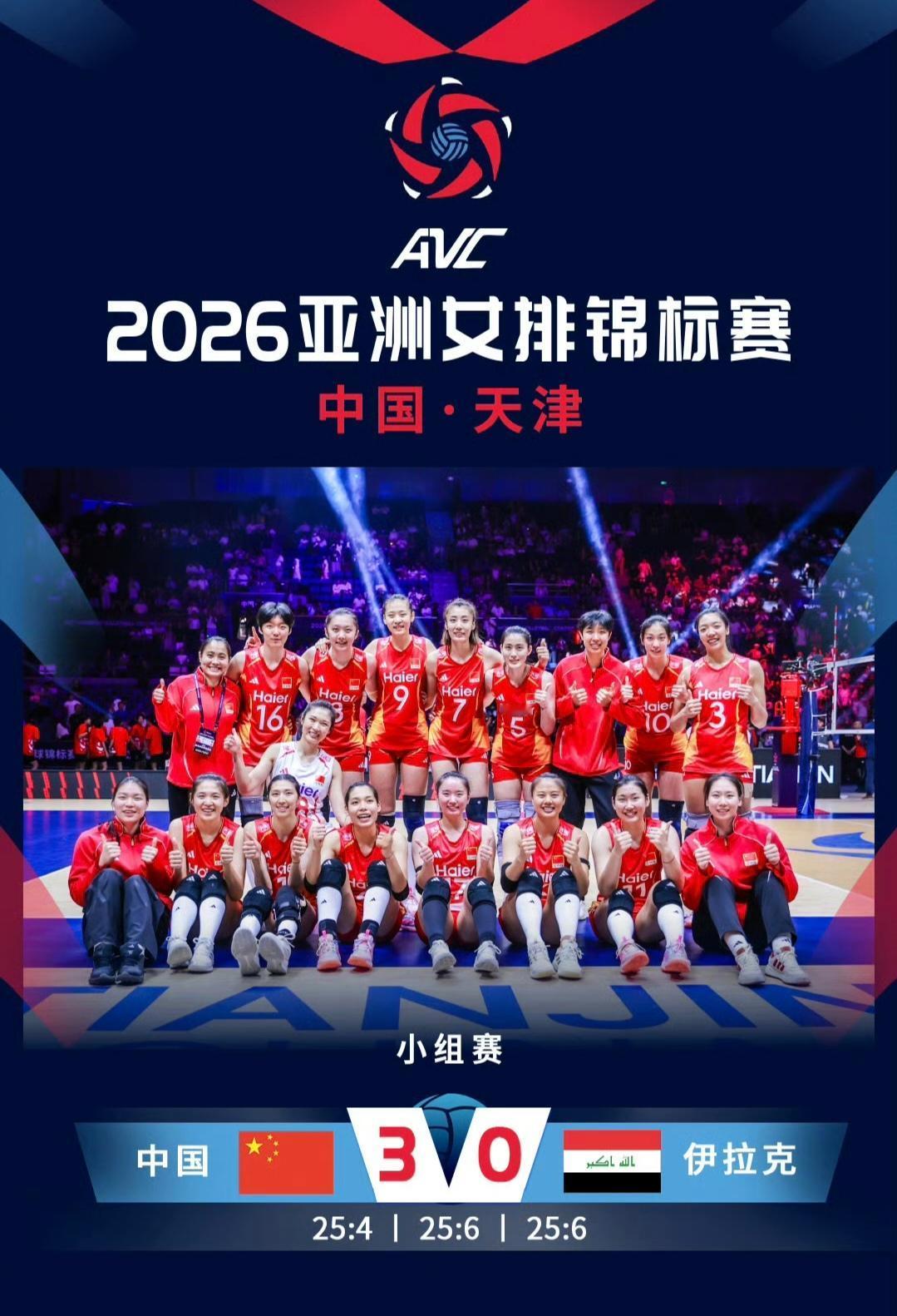 中国女排亚锦赛的开门红来得太容易了！三局仅让世界排名第223位的伊拉克得到16分