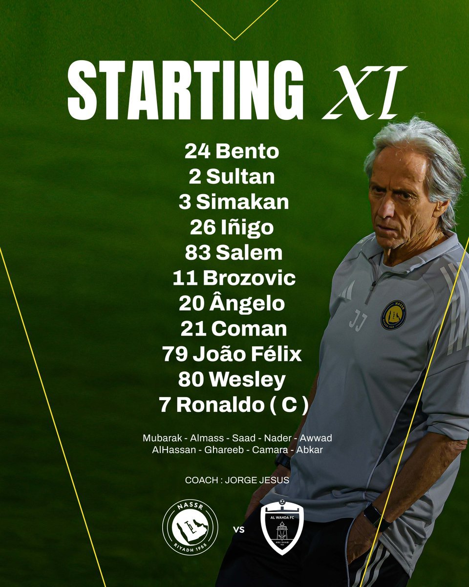 C罗 首发名单C 罗领衔利雅得胜利vs阿布扎比统一