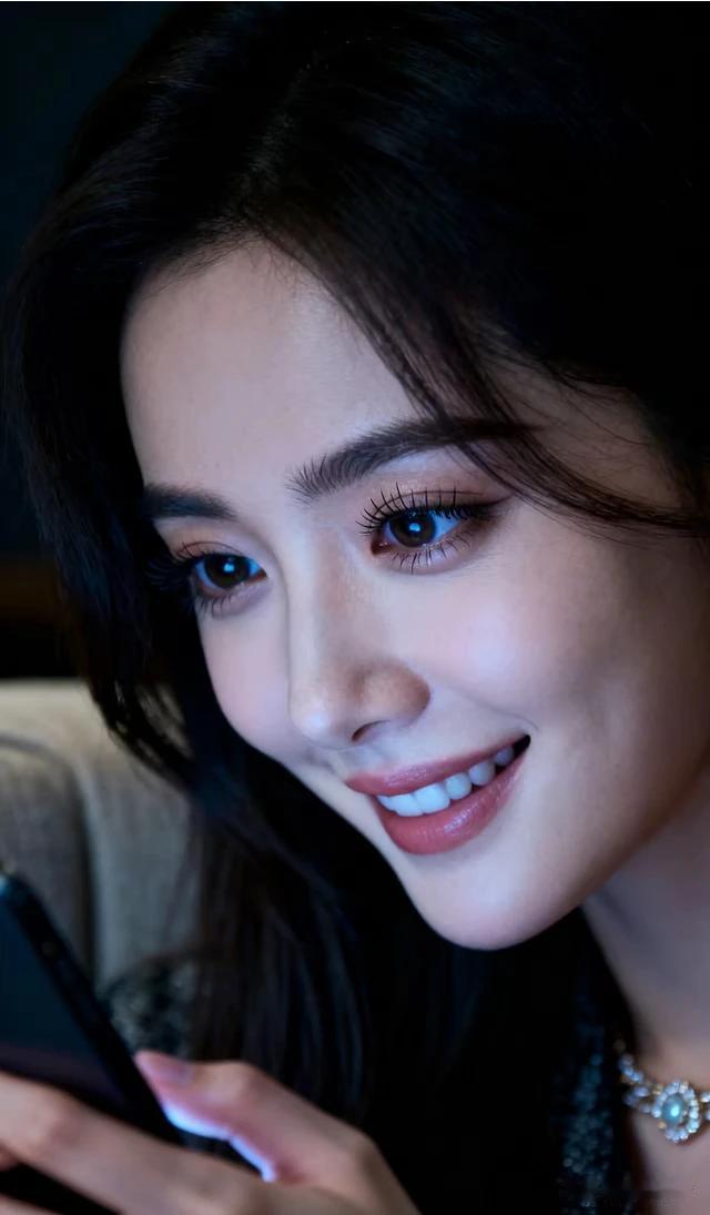 深夜捎来如意音，
郎君相约会芳心。
孤窗不觉三更晚，
两情相悦见银屏。
