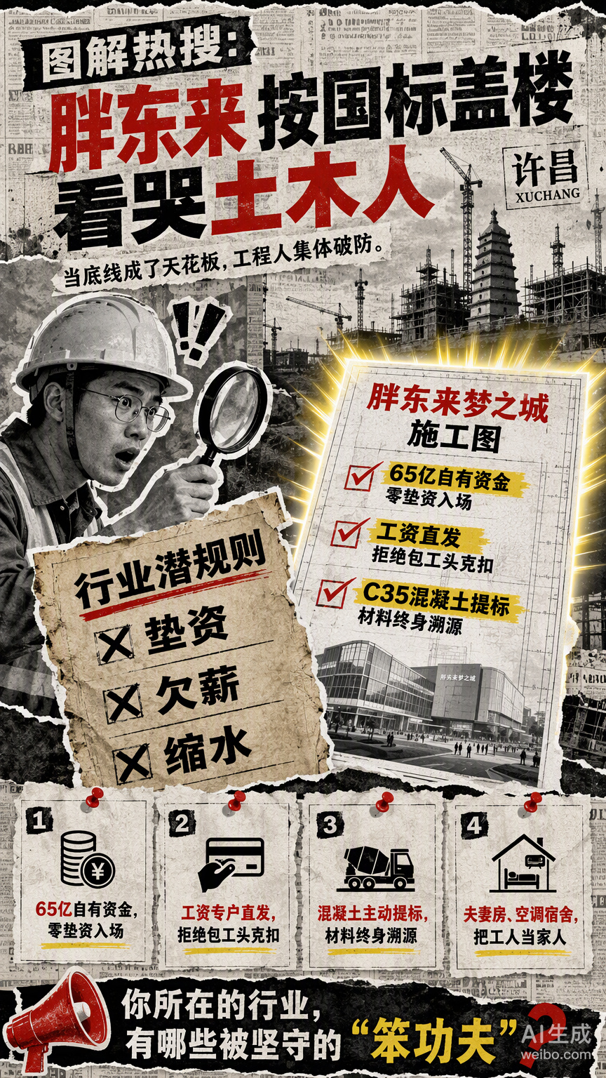 胖东来砸65亿在许昌自建梦之城，这事儿最让人动容的不是楼有多高，而是他们把那些写