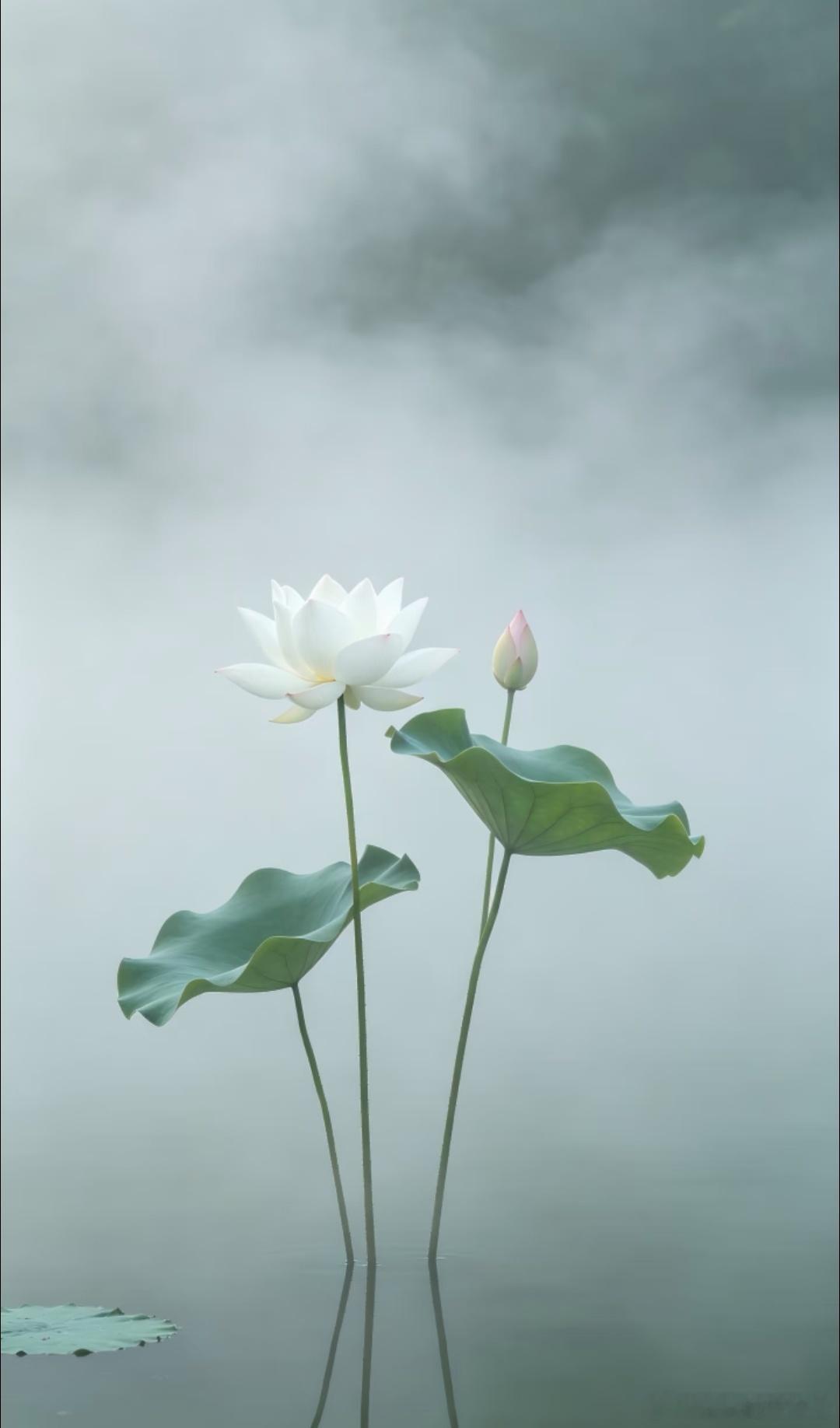 晨雾里的荷花，像裹了层薄纱，清清冷冷的好看🌸临海