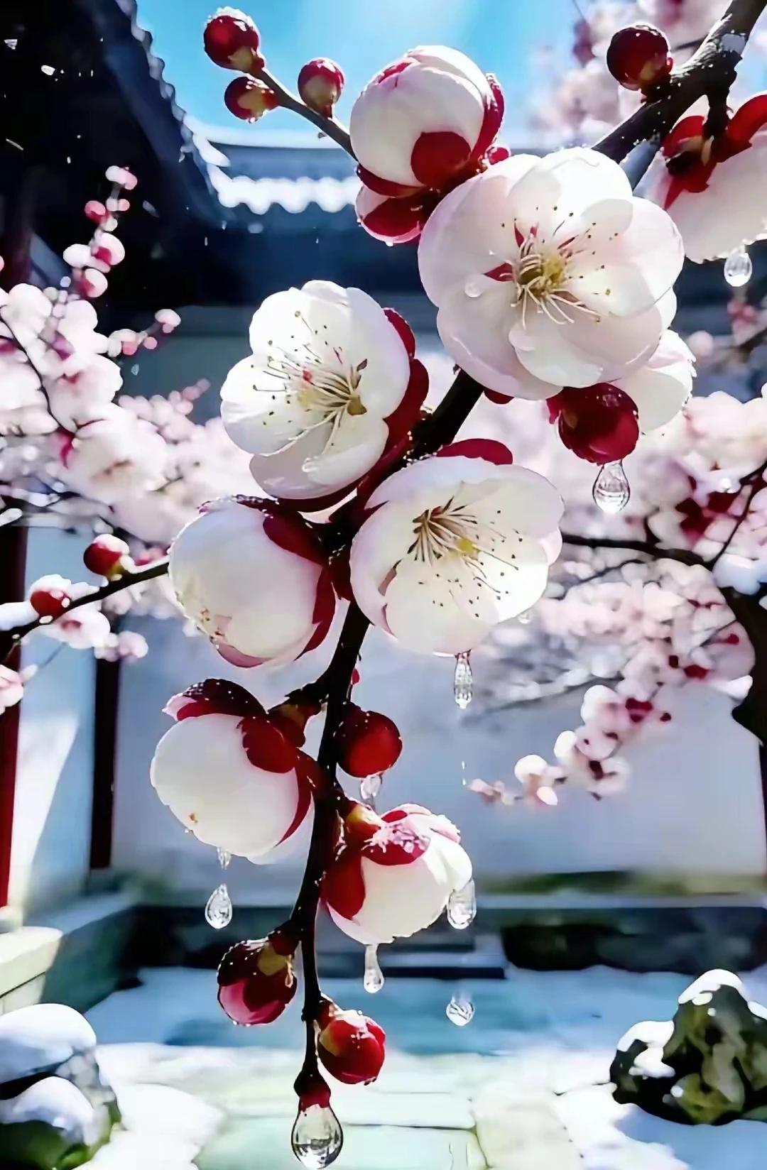 梅雪争春未肯降，
骚人阁笔废评章。
梅须逊雪一段白，
雪却输梅一段香。