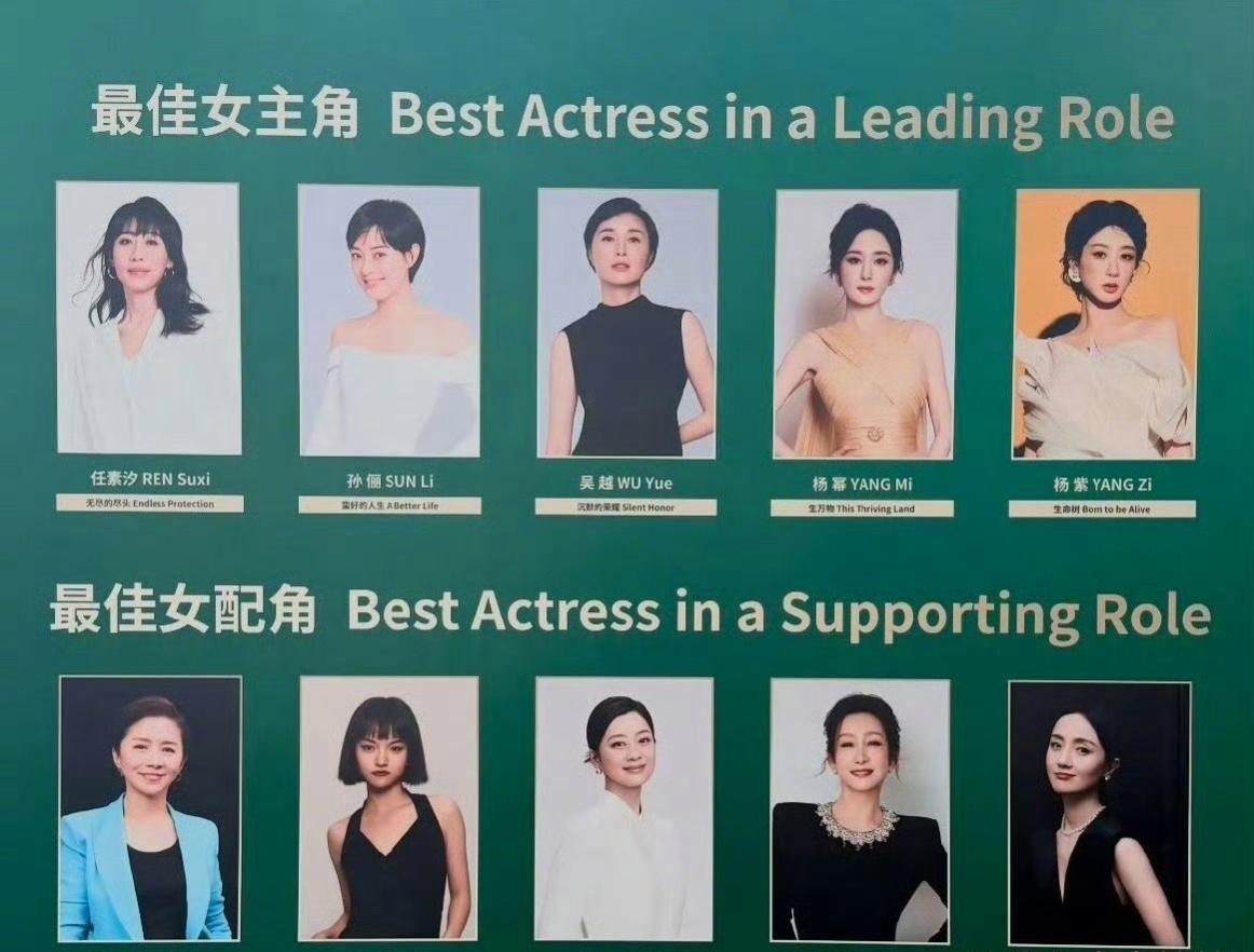 白玉兰提名公式照来了！最佳男主、最佳女主、最佳男配、最佳女配，你们来预测一下，最