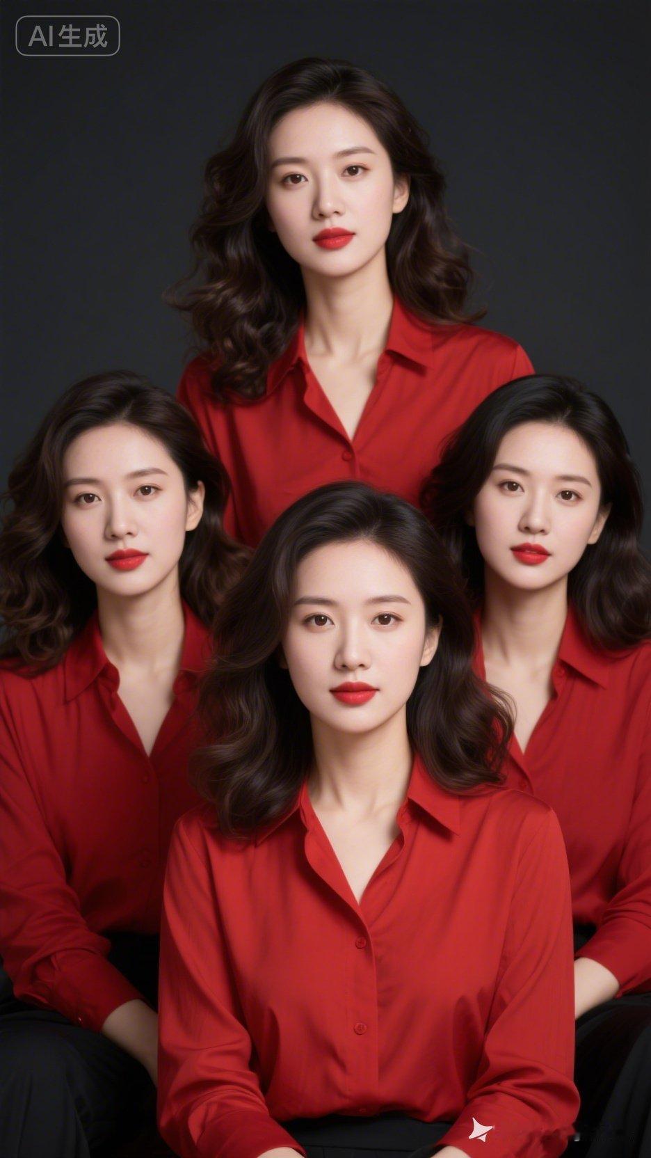红衣少女，青春洋溢，AI生成，惊艳四座！