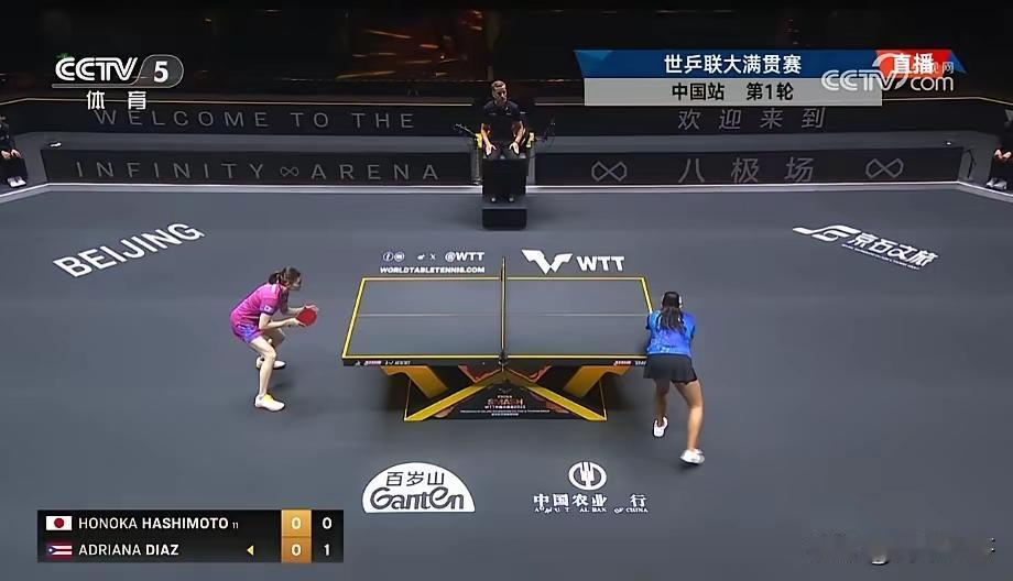 桥本帆乃香3:1横扫迪亚兹！
虽然迪亚兹重板力量很大，球路刁钻，而且观众为其呐喊