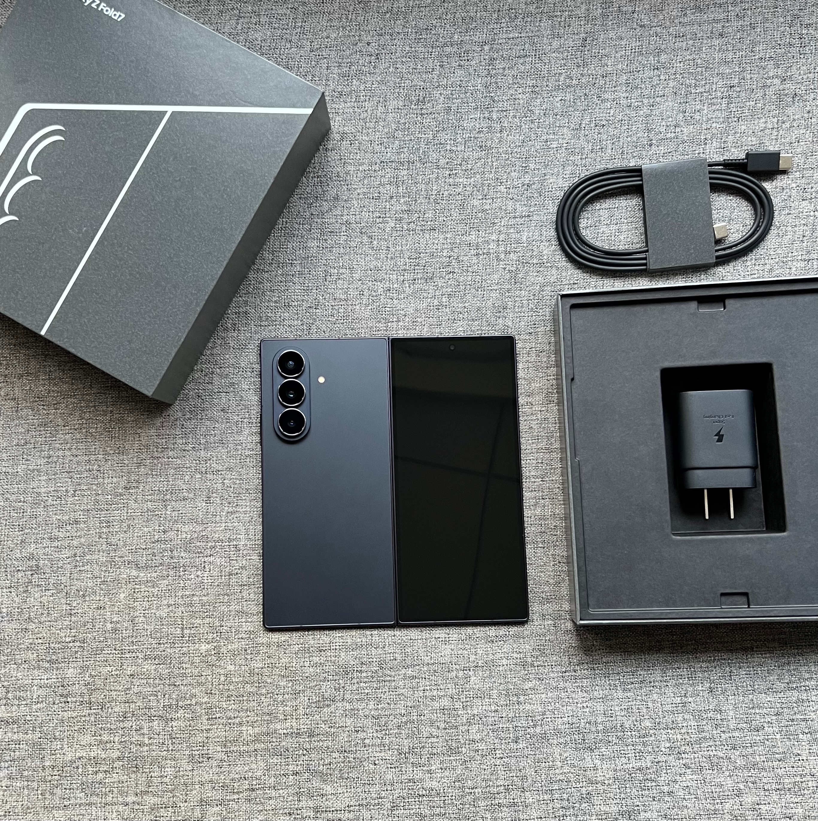 三星Z Fold7 16+1TB秘影黑，99新全套，基本闲置，全国联保至2026