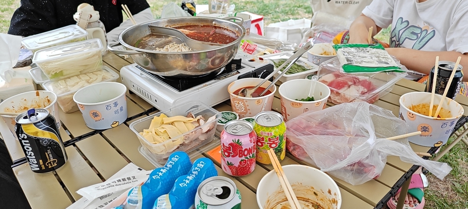 今天和同学出去露营，进行到一半刮大风，沙尘暴来了，真扫兴。[允悲] ​​​