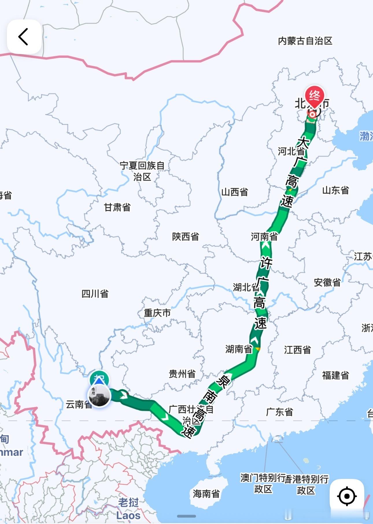 今天云南先去广西明天再北上在地图上打个绿色的✅玄学支持一下理想i8理想i8 ​​