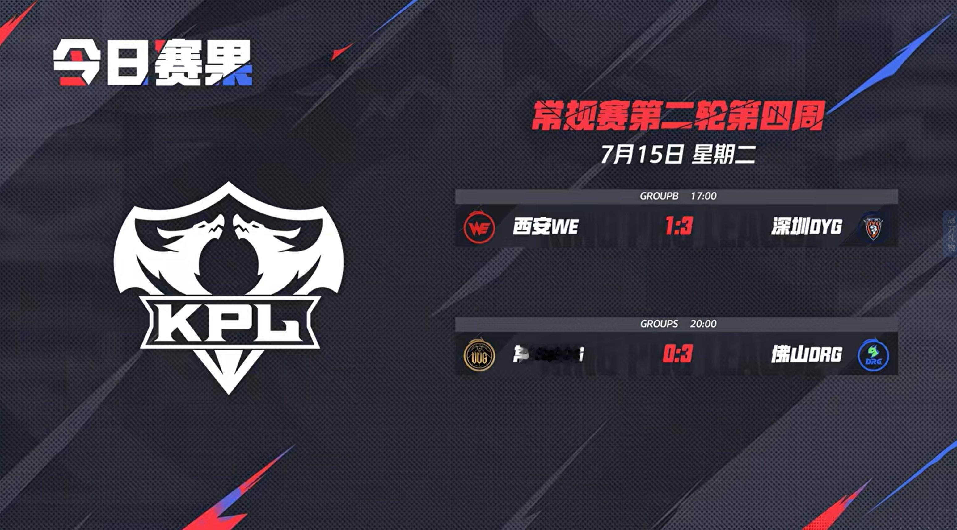 2025KPL夏季赛 今日赛果 ​​​