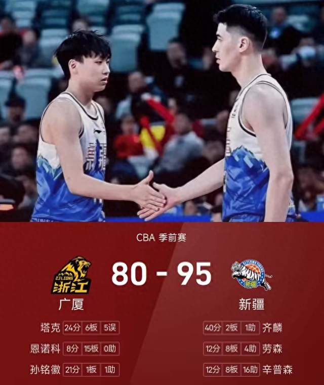 狂砍40分！齐麟爆发，新疆95-80大胜广厦，差距一目了然