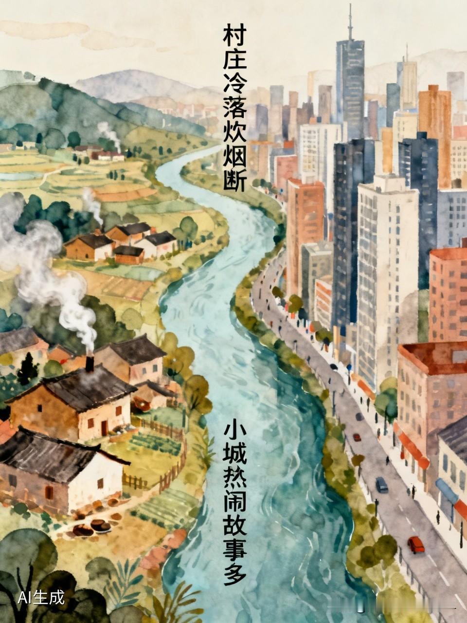 上联：村庄冷落炊烟断，诚邀下联？，小城热闹故事多！[微风]