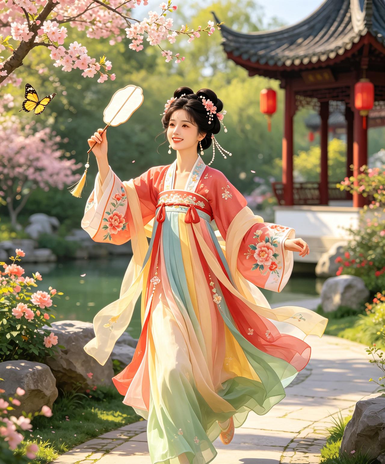 我国古代女子的服装是如此的漂亮。当然，她们都是贵族家的女人。
古代女人不出门，但