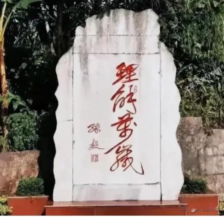 石碑上面四个字，写的好神秘，这字真有个性，肚子没有喝过几斤墨水的人，想认识这几个