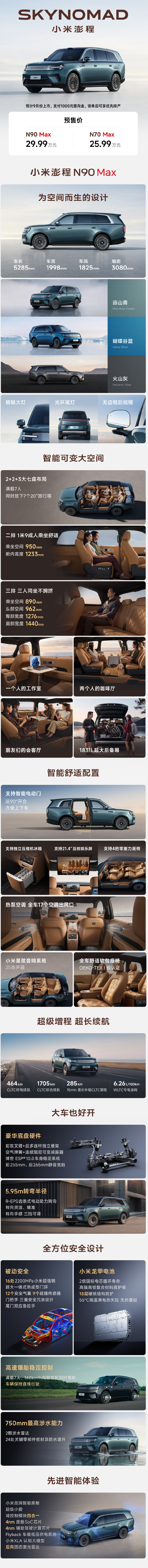 小米澎程N90价格 不错，小米澎程N70 Max预售价25.99万元，小米澎程N