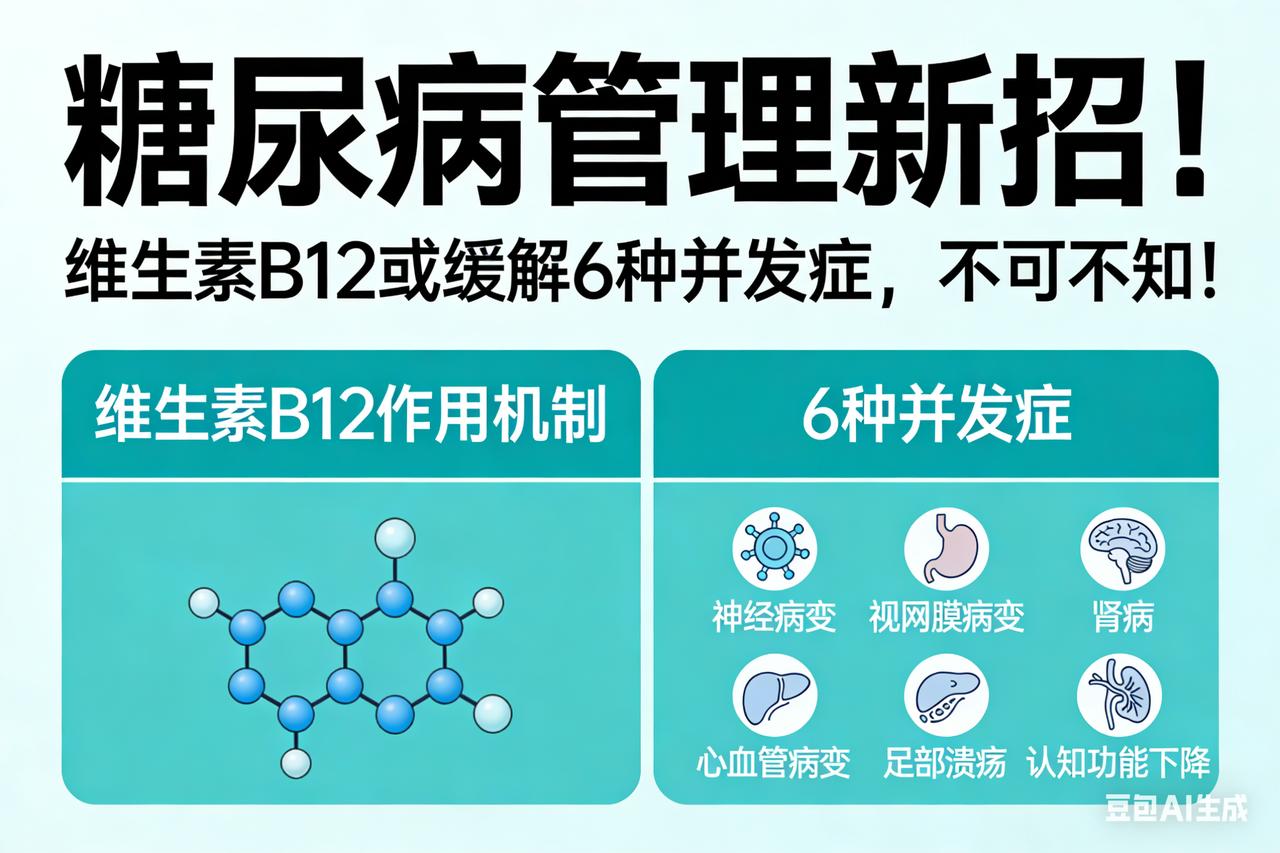 糖尿病管理新招！维生素B12或缓解6种并发症，不可不知！

维生素B12：糖尿病