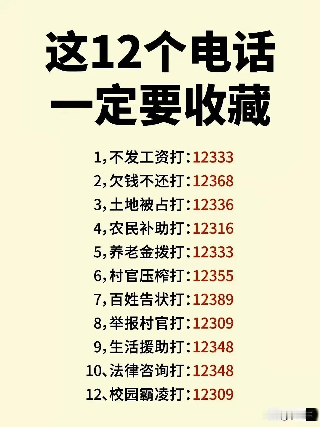 没权没势，就记住这12个电话！[灵光一闪]