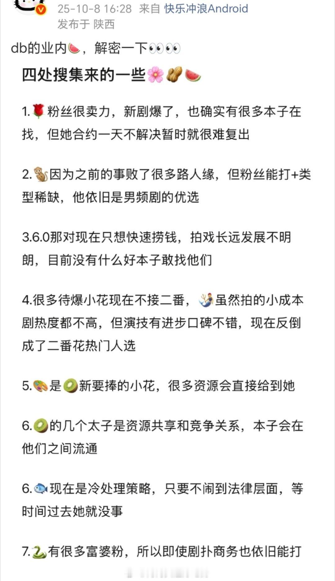 内娱🍉emoji，谁来翻译下 ... ​​​