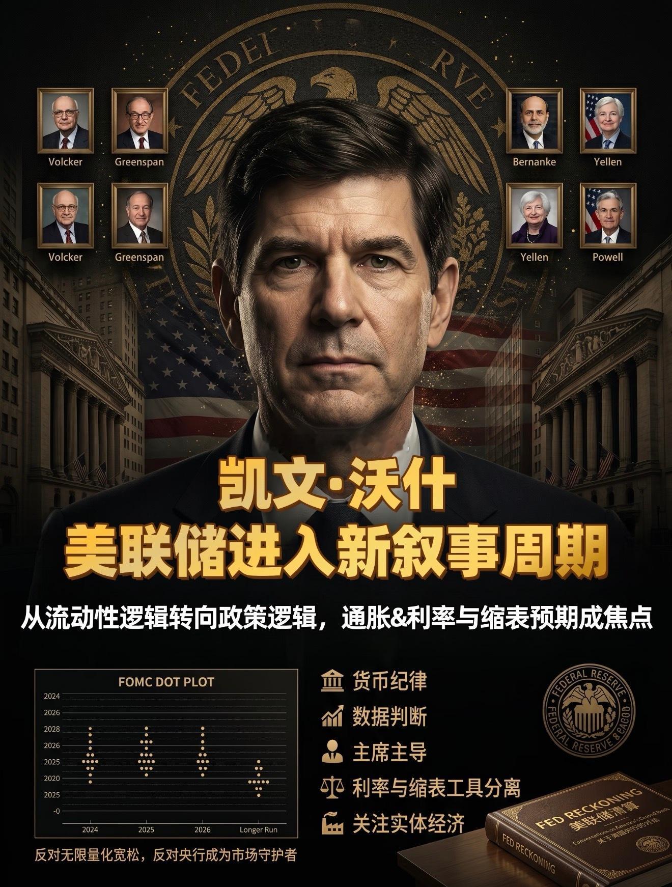 今晚凯文沃什预计态度鸽派，实际上还是要走🦅派。维持利率不变，然后言论明确缩表➕