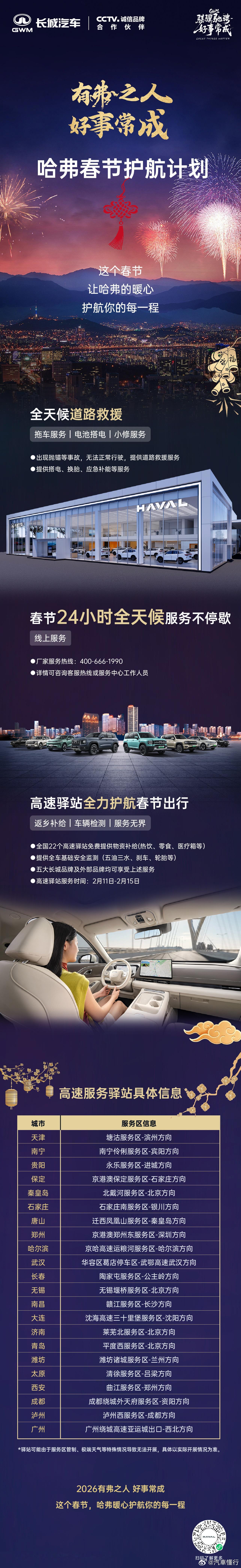 岁末的车流，载着归家的心哈弗春节护航计划，暖心上线春运路上，让哈弗的暖意，陪你走