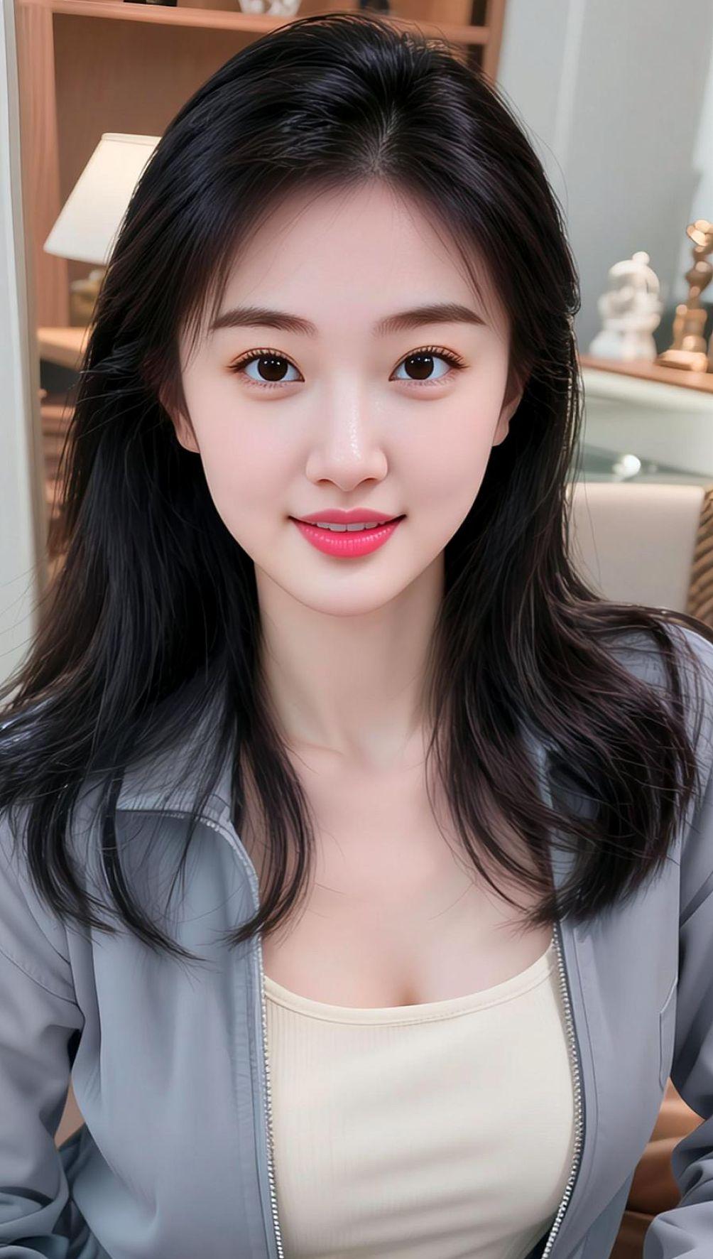 AI柔雾生活照 抖音ai创作 温柔女生 短发女孩