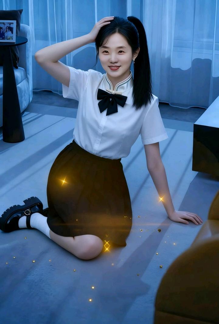 一个女孩坐在地上，微笑着摆姿势。为什么健康对人来说最重要 窗边坐姿照 女生坐姿拍