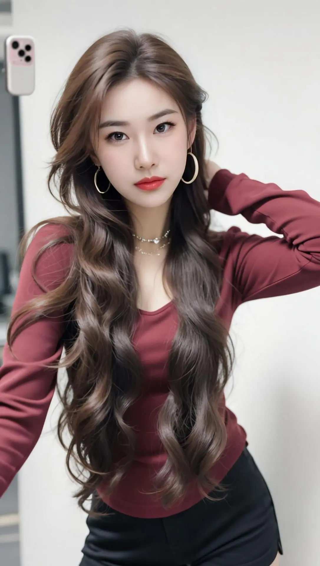 AI卷发风情自拍 随变ai随便玩