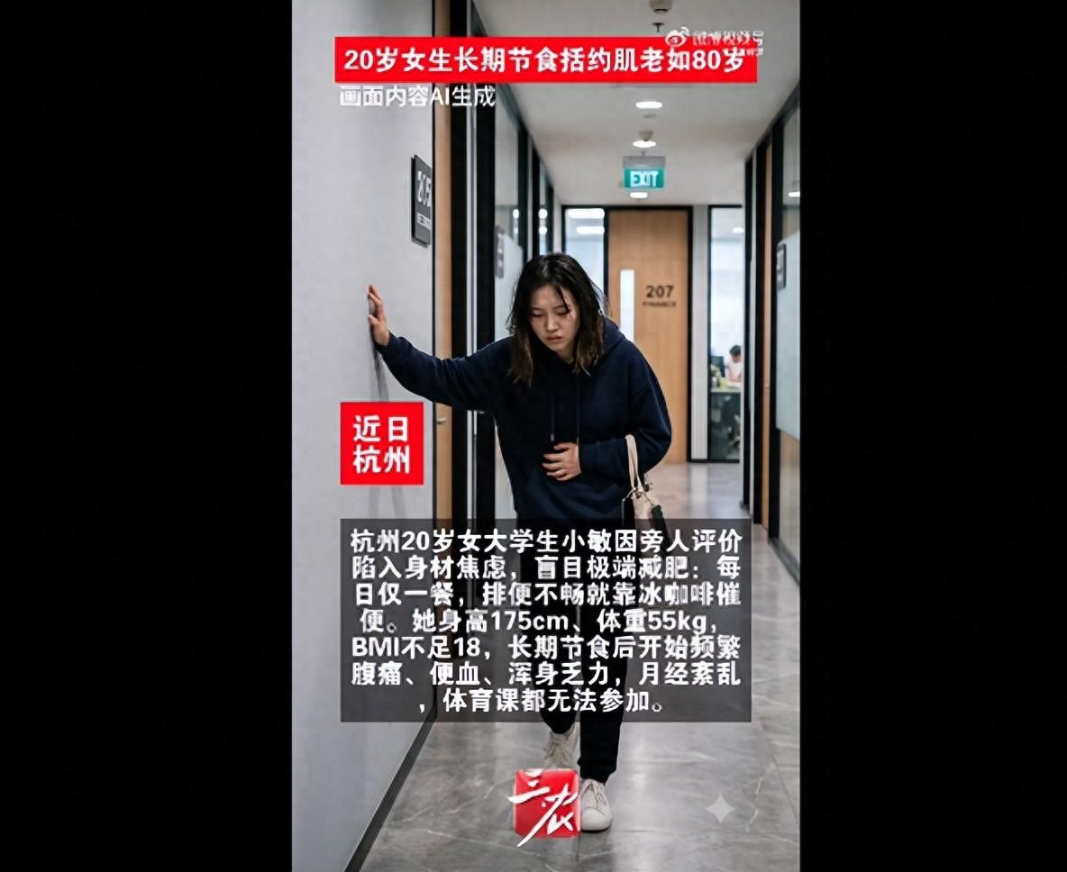 “太心疼了！”浙江一名20岁的女大学生，身高1米75，体重仅55公斤，本身已经是
