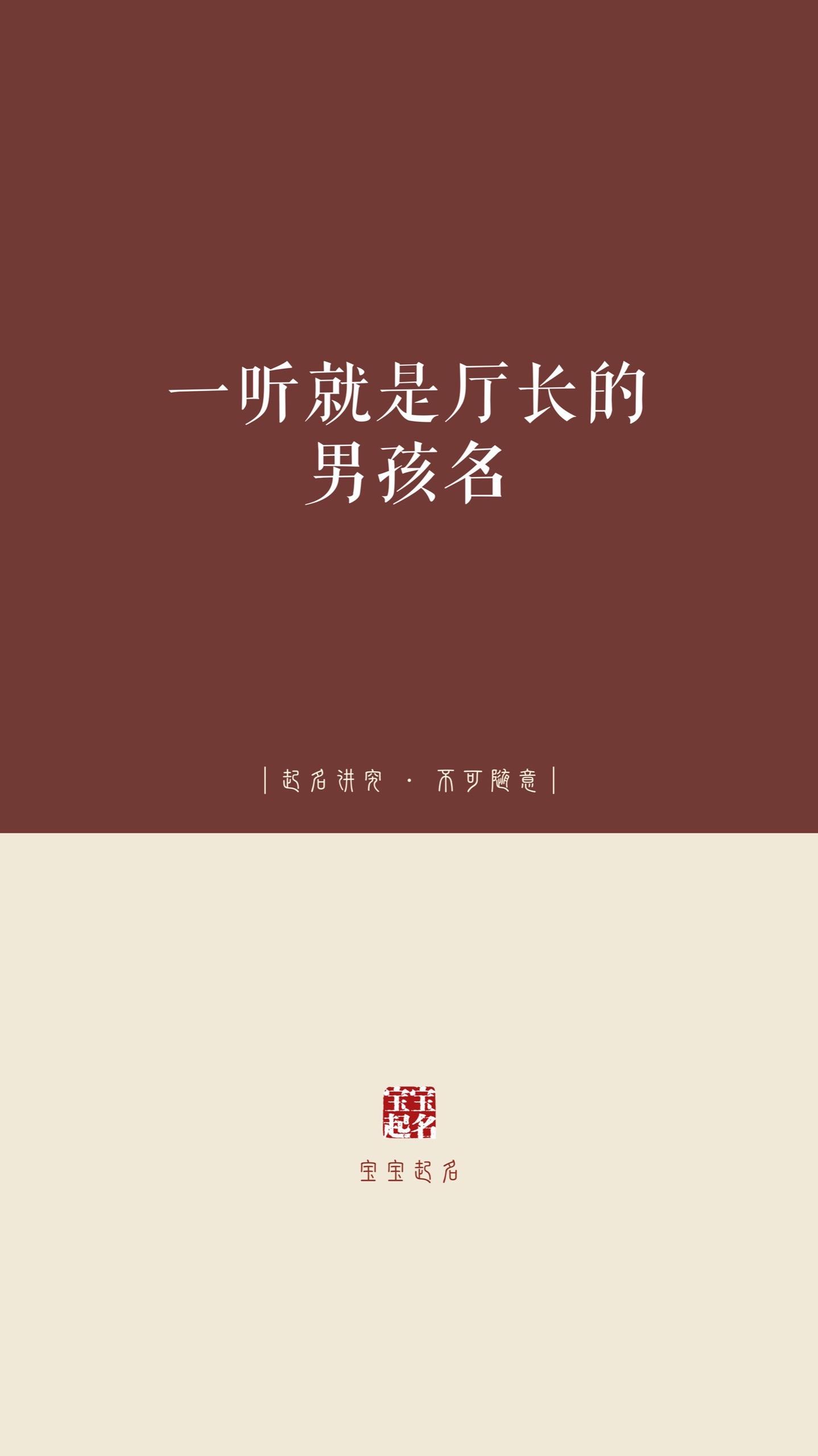 一听就是厅长的男孩名。